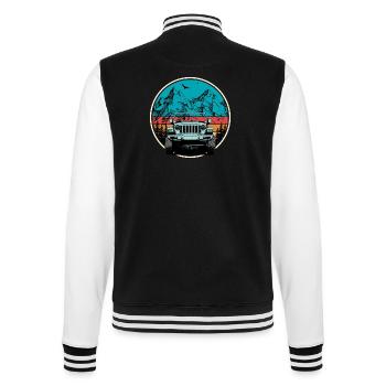 Illustration d’aventure en jeep de montagne - Veste Teddy - noir/blanc - Dos - Marisol (170cm)
