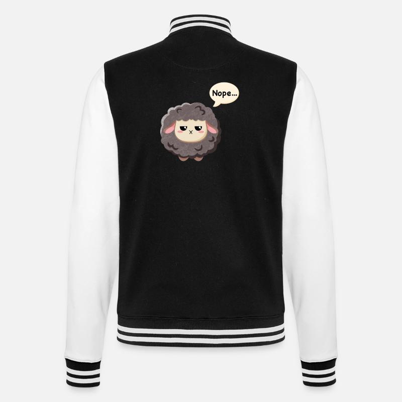 Schwarzes Schaf - Nope - College-Sweatjacke - Schwarz/Weiß