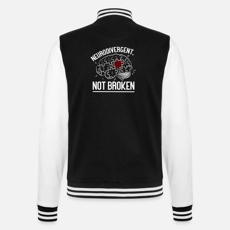 Neurodivergent Not Broken – Strong Mind Statement - Veste Teddy - noir/blanc