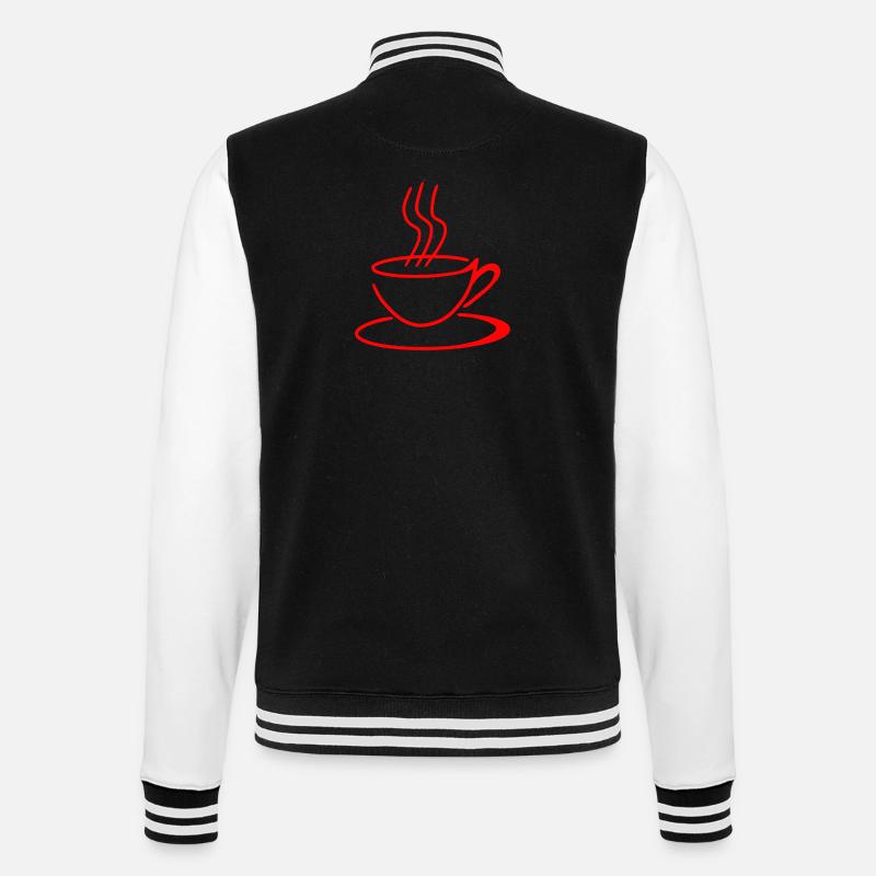Minimalistischer und moderner Kaffee - College-Sweatjacke - Schwarz/Weiß