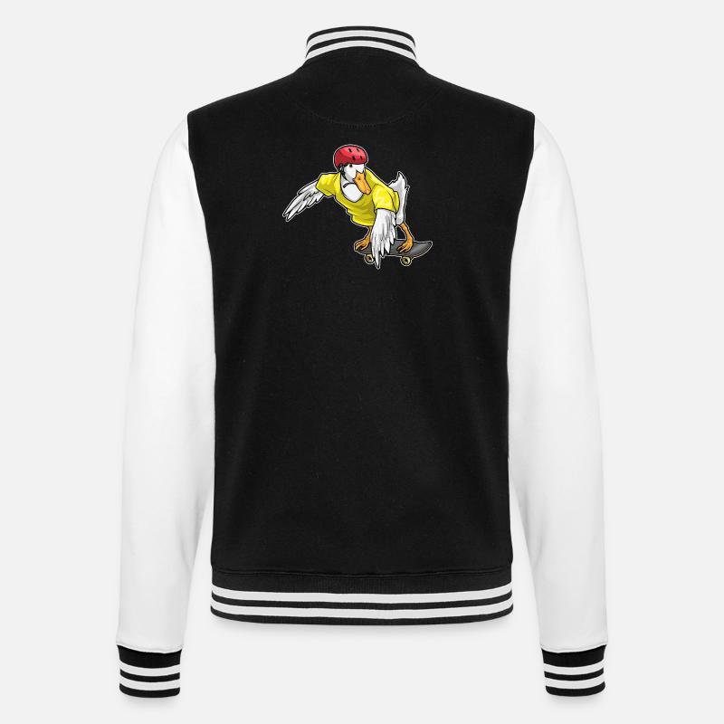 Duck Skater Skateboard - College Sweat Jacket - black/white