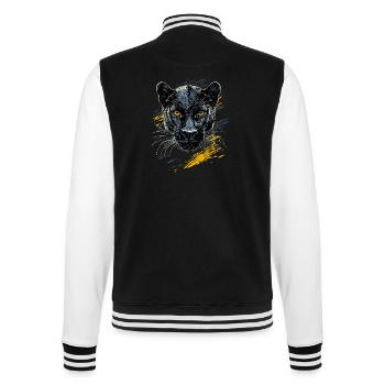 Panthère Léopard Grand Chat Mignon Gros Chat Panter - Veste Teddy - noir/blanc - Dos - Marisol (170cm)