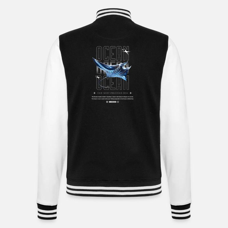 Ocean Manta Kostbarer Schatz - College-Sweatjacke - Schwarz/Weiß
