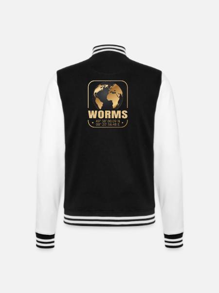 Worms - College-Sweatjacke - Schwarz/Weiß