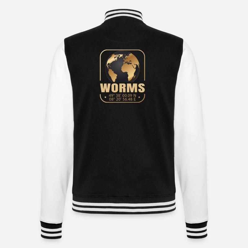 Worms - College-Sweatjacke - Schwarz/Weiß