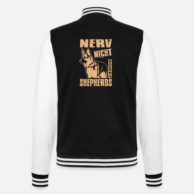 Schäferhund Geschenke Hund Herrchen Gassi - College-Sweatjacke - Schwarz/Weiß