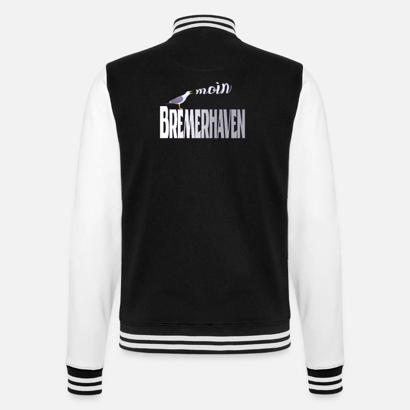 Bremerhaven Möwe & Moin Design - College-Sweatjacke - Schwarz/Weiß