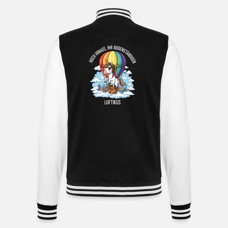Luftikus Unicorn - College Sweat Jacket - black/white