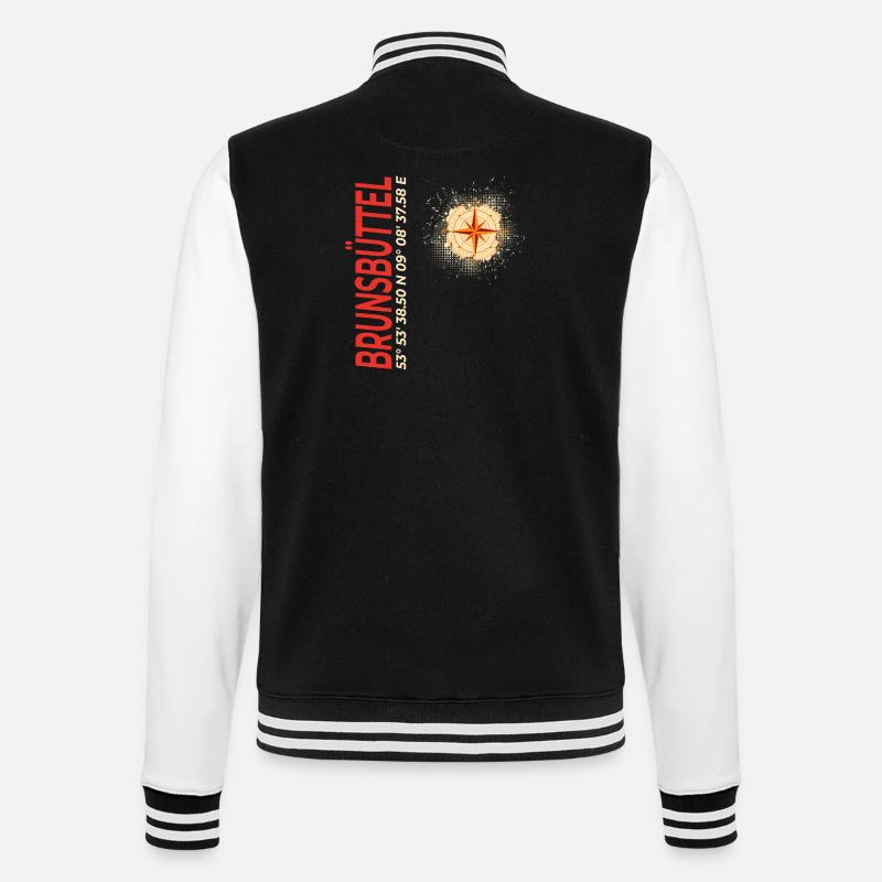 Brunsbüttel - College-Sweatjacke - Schwarz/Weiß