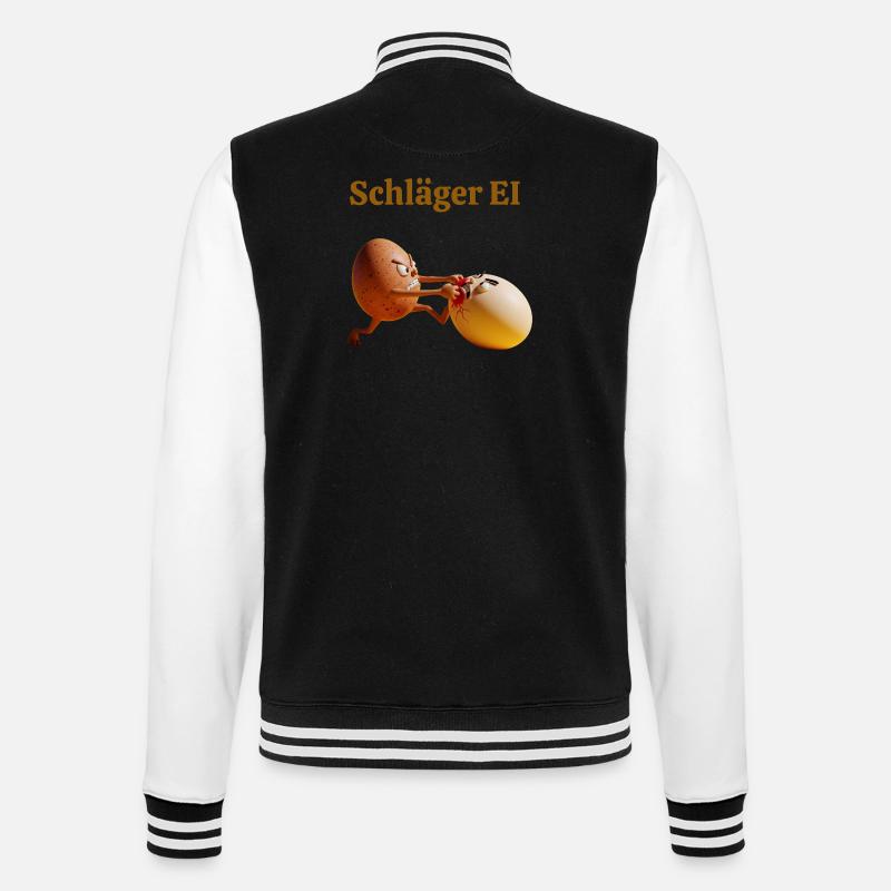Racket Egg – Funny Egg Fight - College Sweat Jacket - black/white