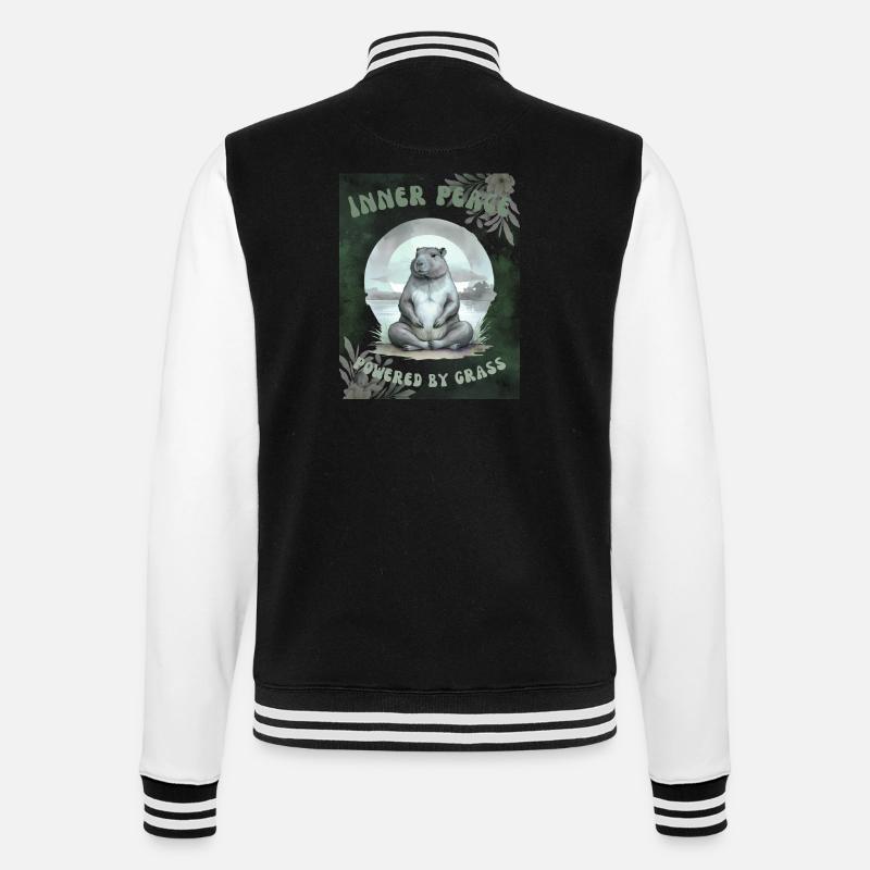 Inner Peace – Powered by Grass - College-Sweatjacke - Schwarz/Weiß