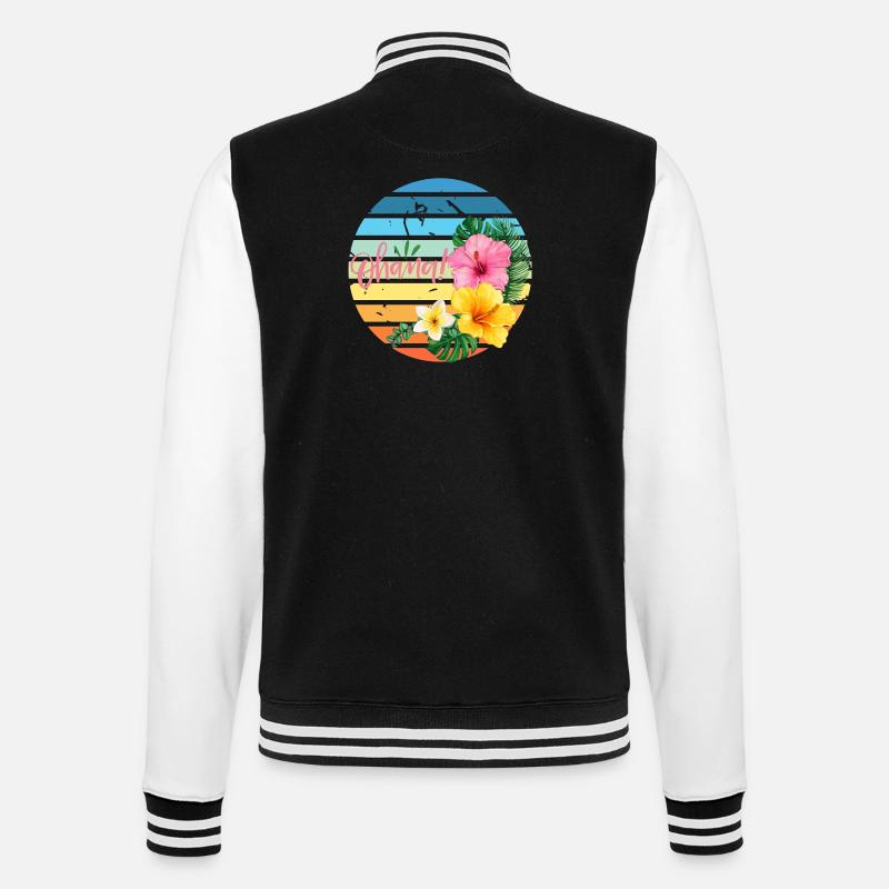 Ohana - College-Sweatjacke - Schwarz/Weiß