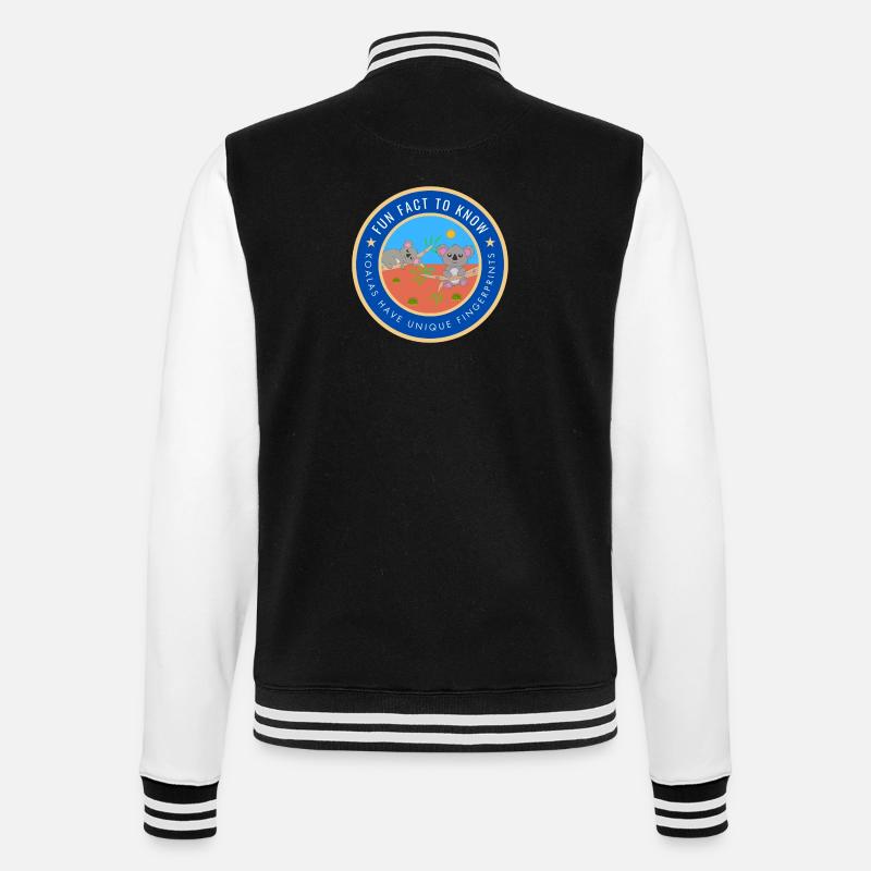 Koalas have unique fingerprints - College Sweat Jacket - black/white