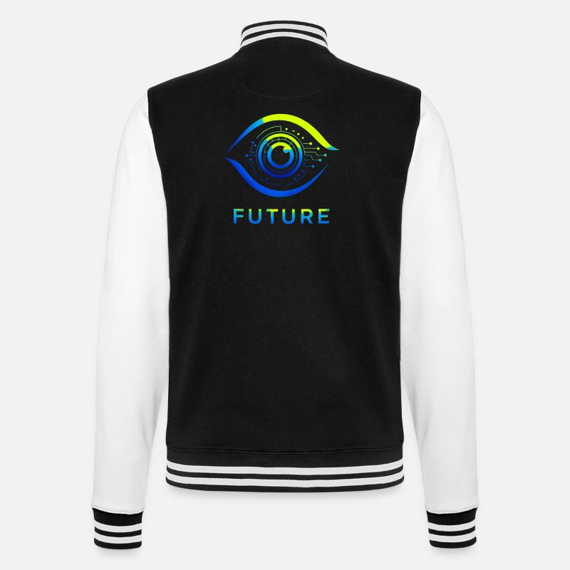 Futuristic Circle Technology Design - College Sweat Jacket - black/white