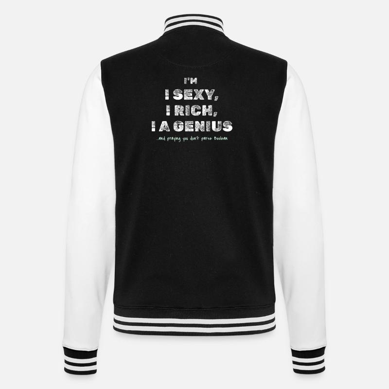 Boolescher Witz – Lustiges Dev-T-Shirt - College-Sweatjacke - Schwarz/Weiß