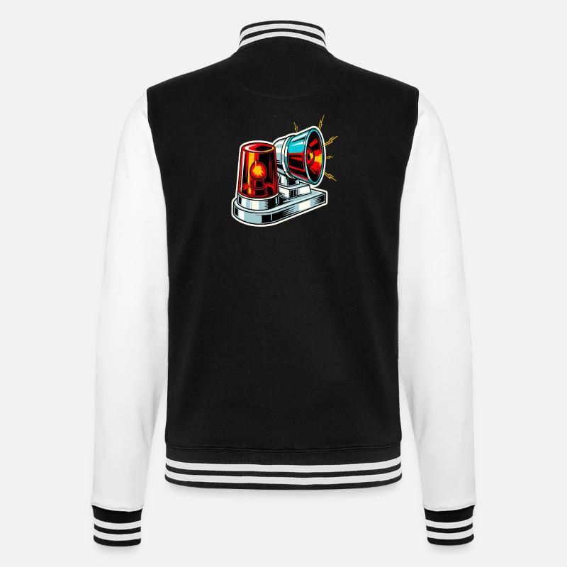 Fire Siren Warning Light - College Sweat Jacket - black/white
