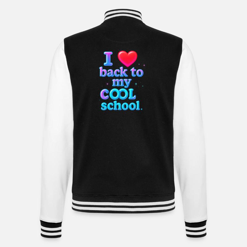 Neon Retro Back to School Design - College Sweat Jacket - black/white