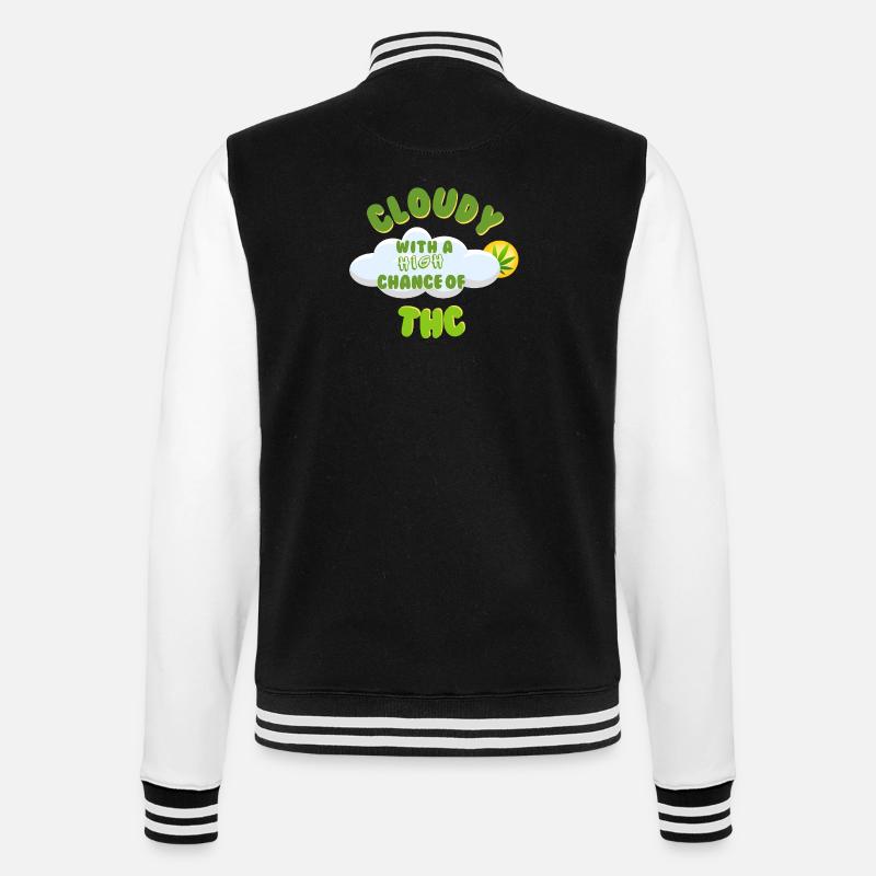 Cloudy THC Celebration Design - College Sweat Jacket - black/white
