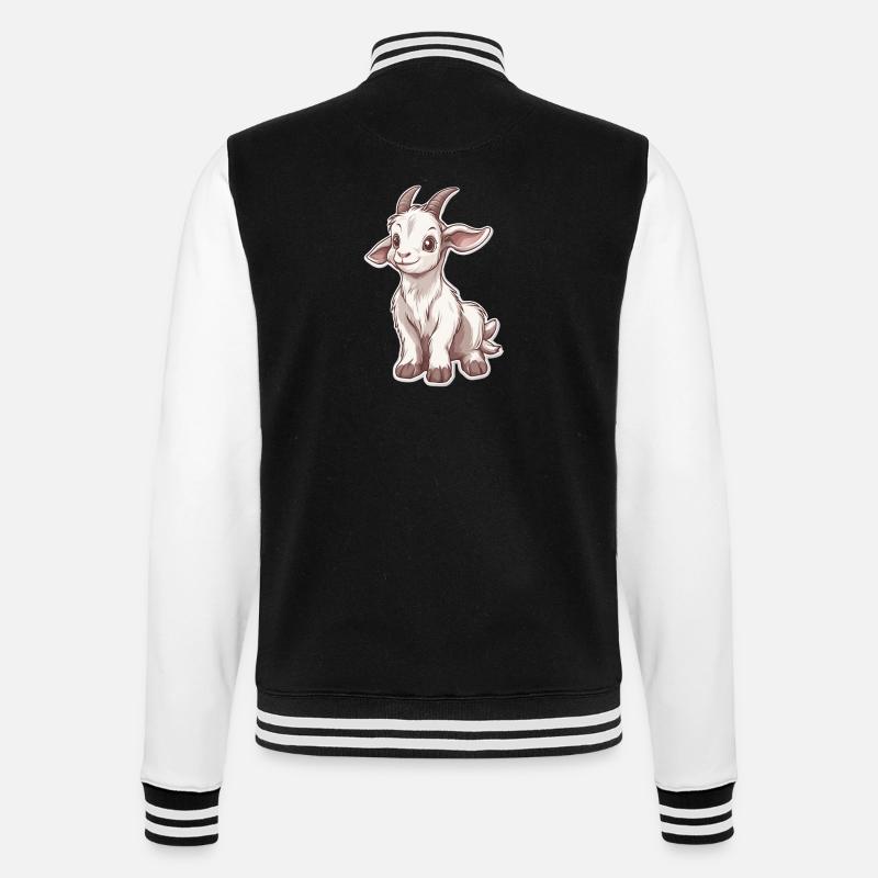 Ziege - College-Sweatjacke - Schwarz/Weiß