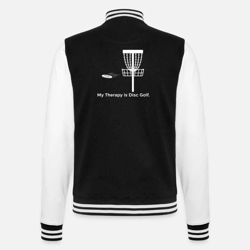 My Therapy is Disc Golf - College Sweat Jacket - black/white