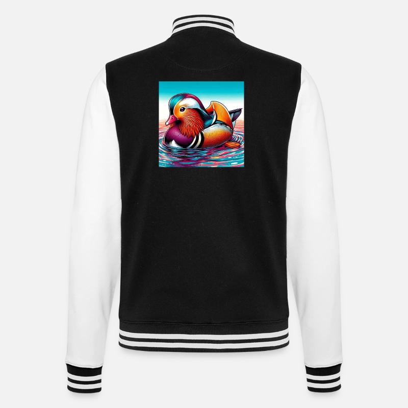 Mandarin duck - College Sweat Jacket - black/white