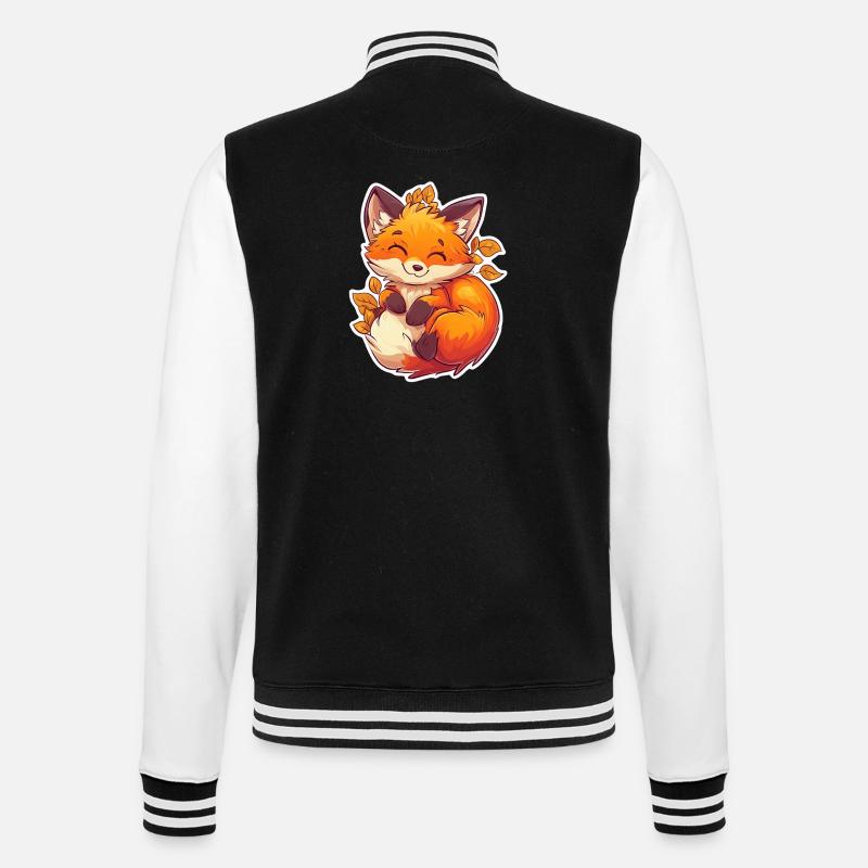 Fuchs - College-Sweatjacke - Schwarz/Weiß