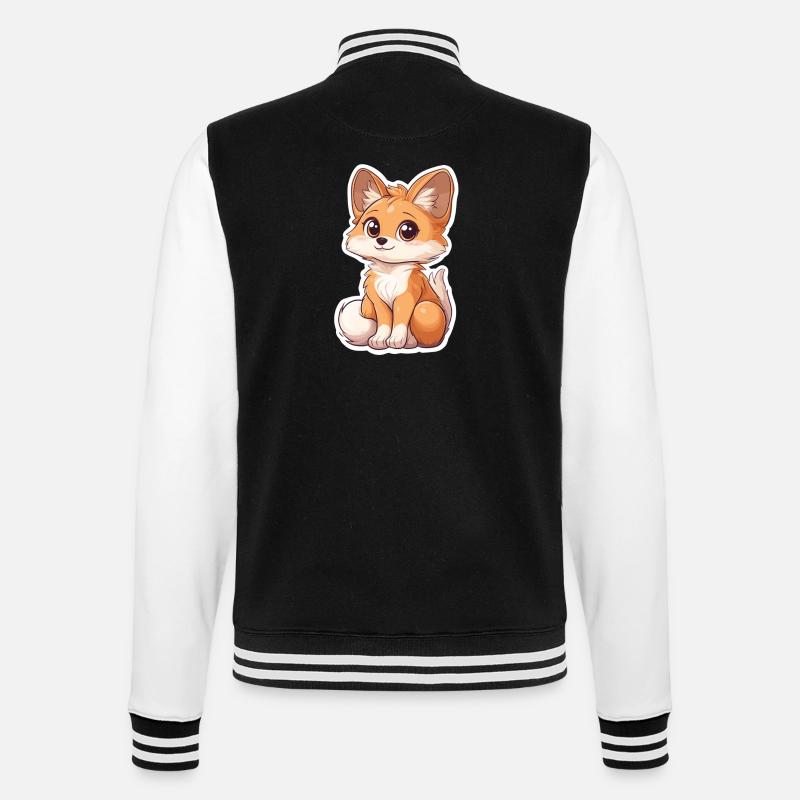 Fuchs - College-Sweatjacke - Schwarz/Weiß