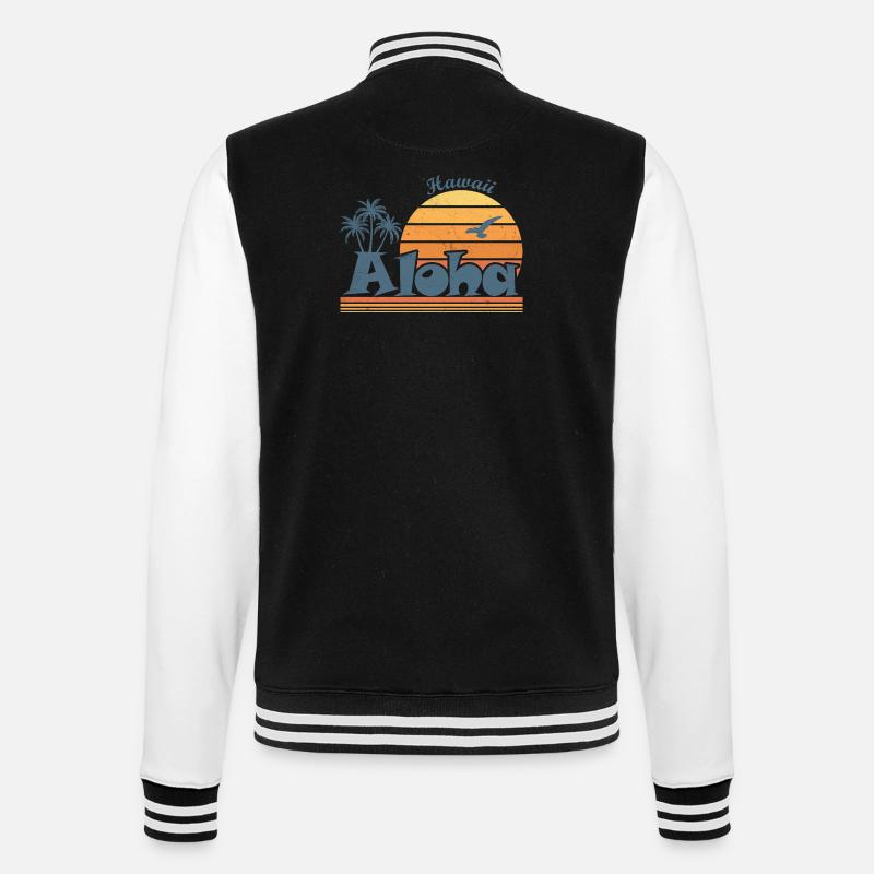 Hawaiian Sunset Aloha Design - College Sweat Jacket - black/white
