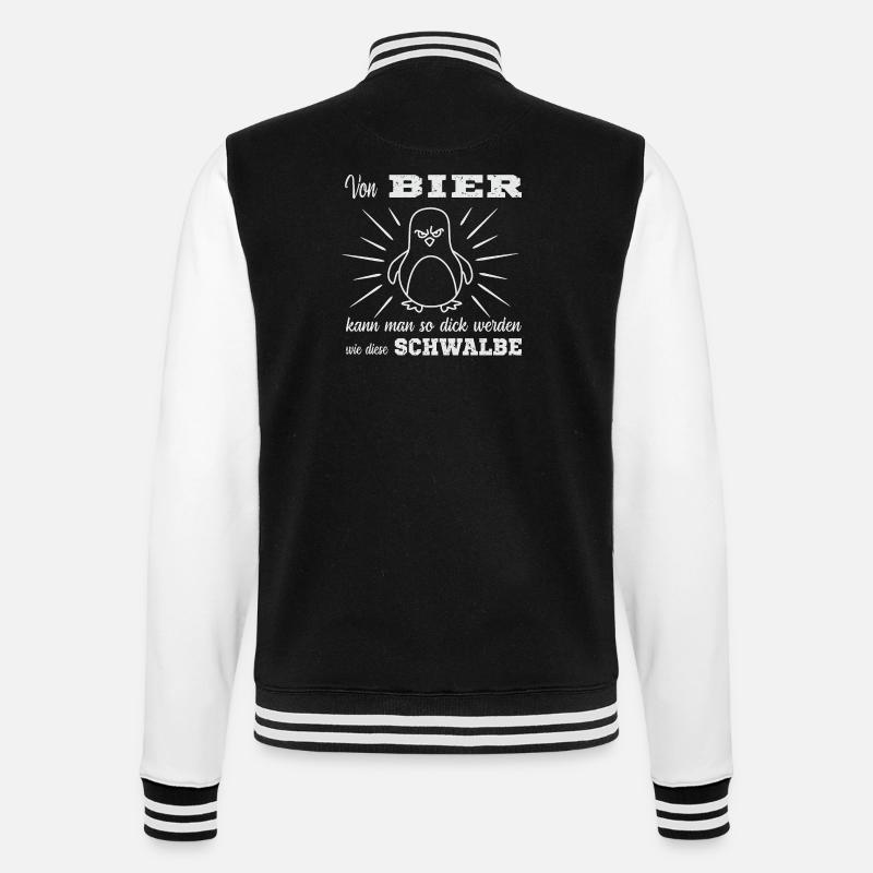 Bier Spruch - College-Sweatjacke - Schwarz/Weiß