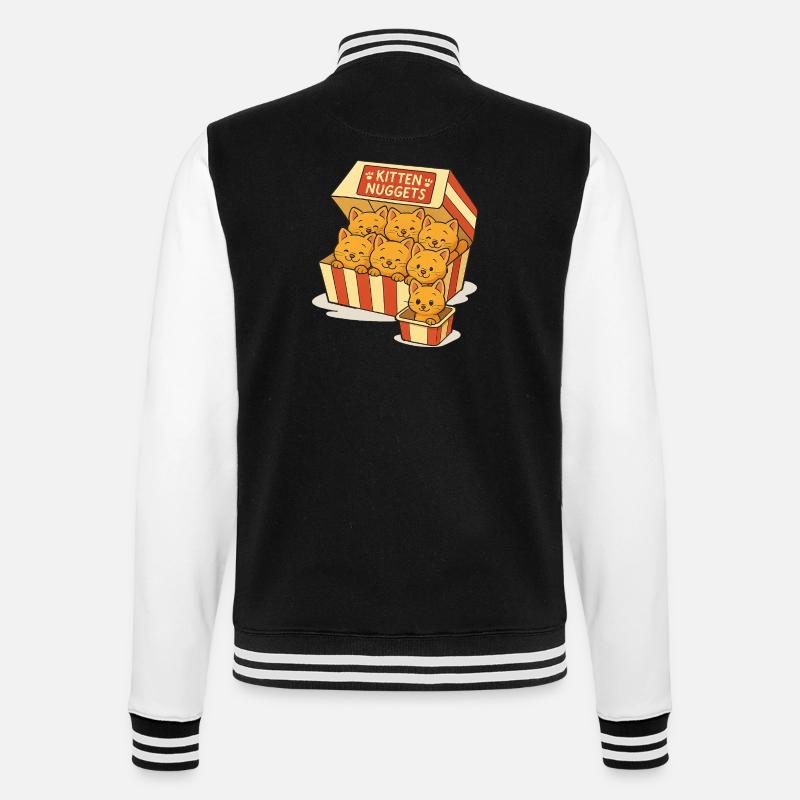 Cat capsules with cute faces - College Sweat Jacket - black/white