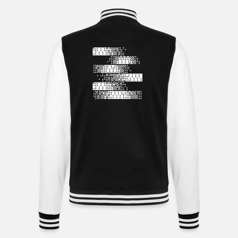 Abstract Digital Pixel Pattern - College Sweat Jacket - black/white