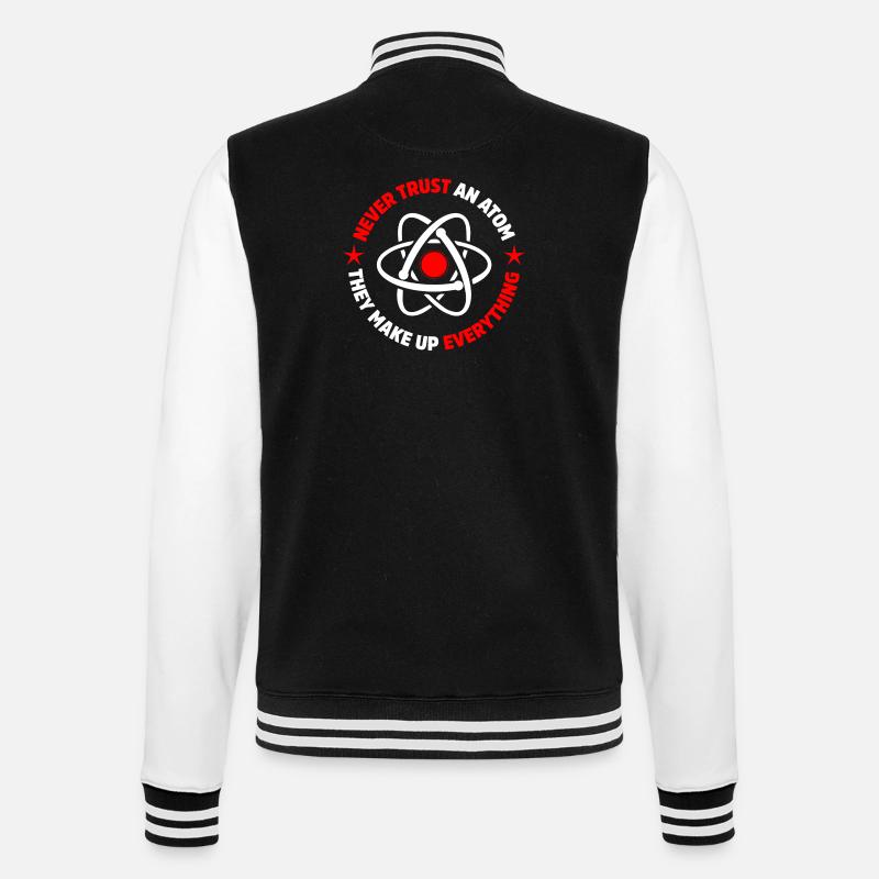 protons neutrons electrons - College Sweat Jacket - black/white