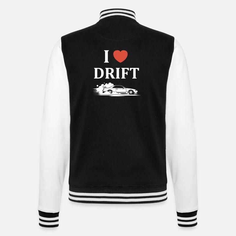 Passionate Drift Car Design - College Sweat Jacket - black/white
