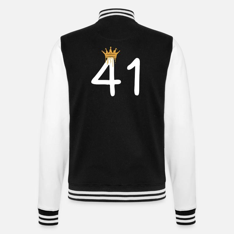 Royal graffiti number 41 - College Sweat Jacket - black/white