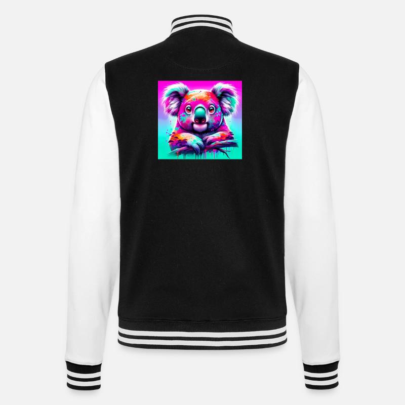Koala - College Sweat Jacket - black/white