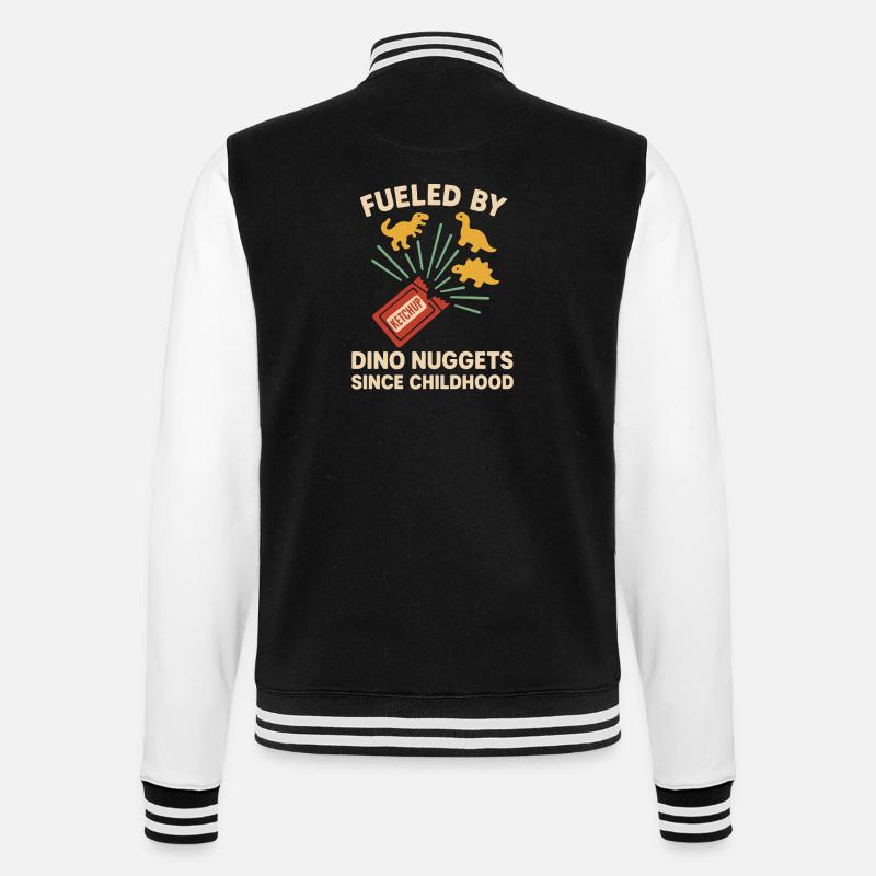 Dino Nuggets Nostalgia Funny Snack Dinosaur - College Sweat Jacket - black/white