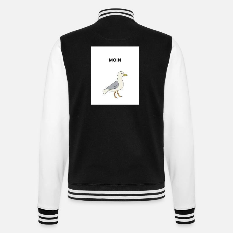 MOIN - College-Sweatjacke - Schwarz/Weiß