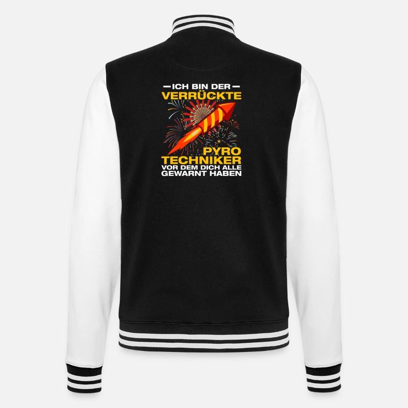 Crazy pyrotechnics fireworks - College Sweat Jacket - black/white