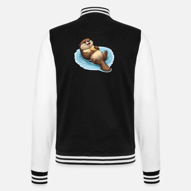 Relaxed beaver with shell - College Sweat Jacket - black/white