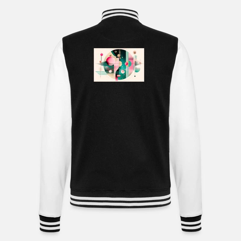 Abstract composition with chromatic flight - College Sweat Jacket - black/white