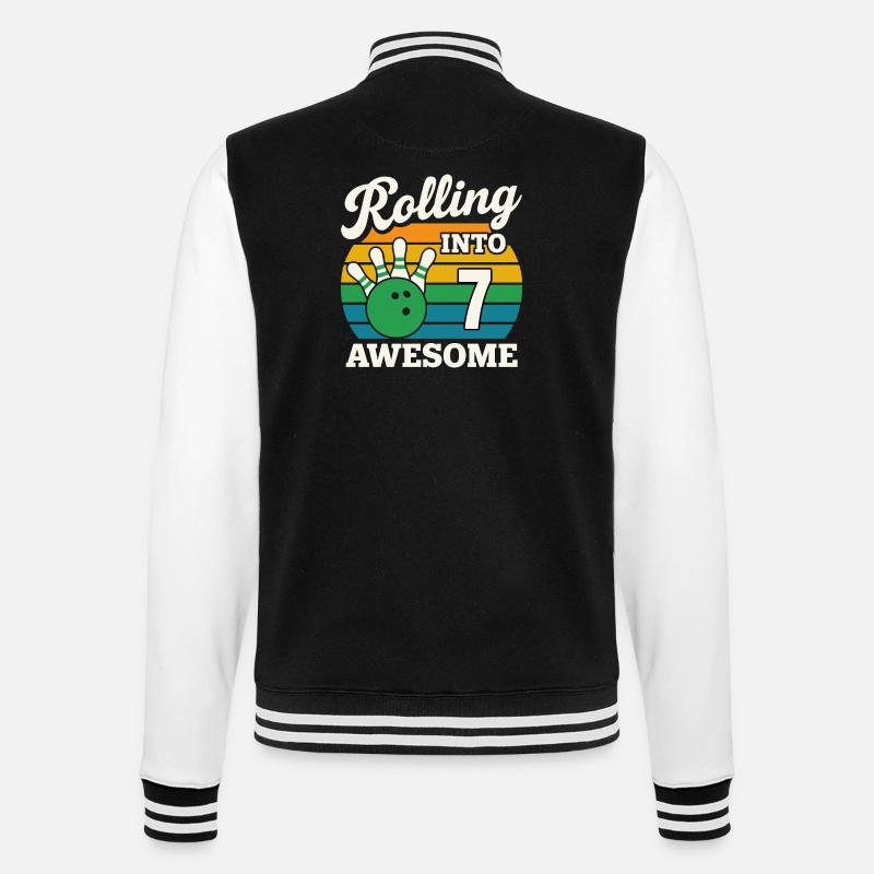 Retro Bowling inspiré du 7e anniversaire Design - Veste Teddy - noir/blanc