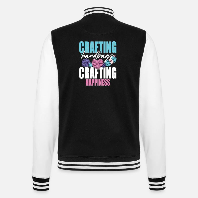 Häkeln Stricken - College-Sweatjacke - Schwarz/Weiß