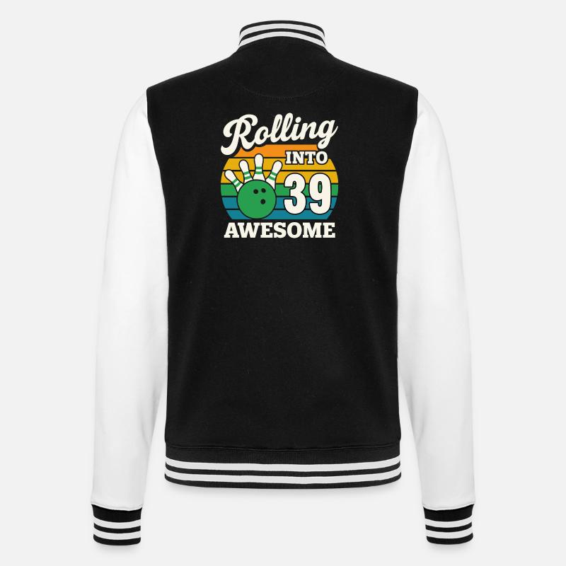 Bowling 39e anniversaire célébration graphique - Veste Teddy - noir/blanc