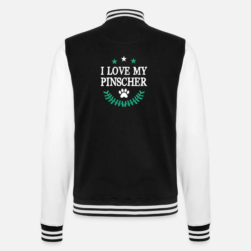J’adore mon Pinscher - Veste Teddy - noir/blanc