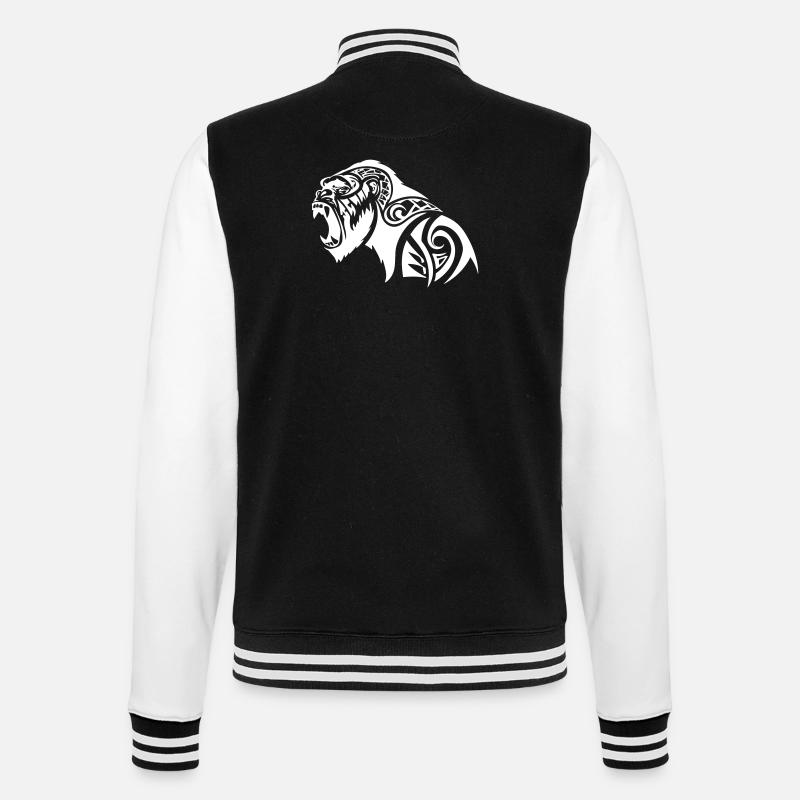 Gorilla Tribal Silverback Beast - College Sweat Jacket - black/white