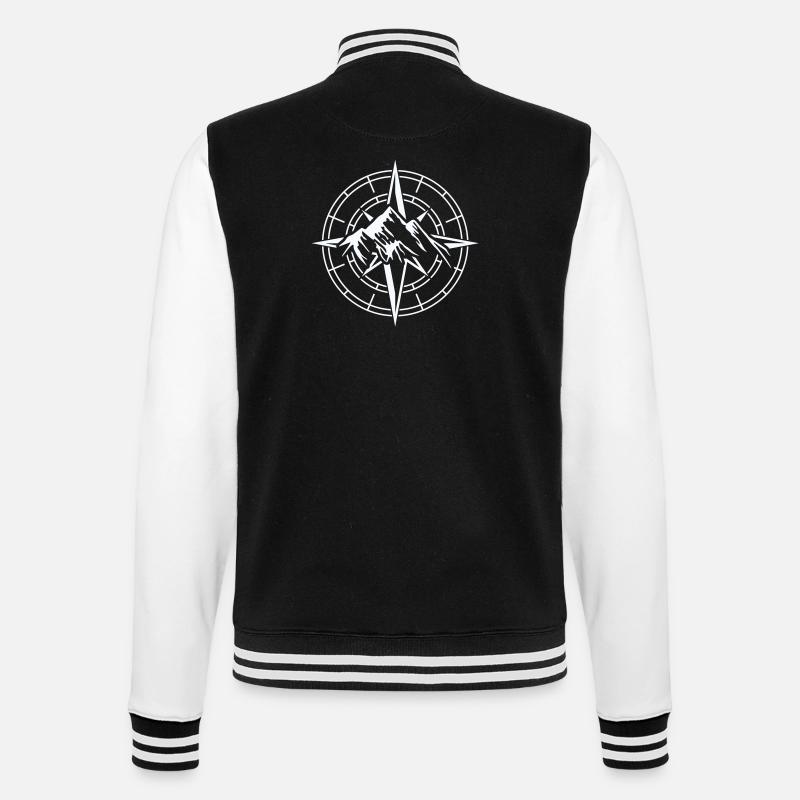 Abenteuer Kompass Design - College-Sweatjacke - Schwarz/Weiß