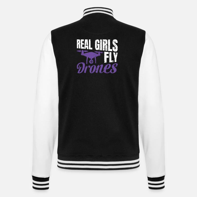 Les vraies filles pilotent des drones - Veste Teddy - noir/blanc