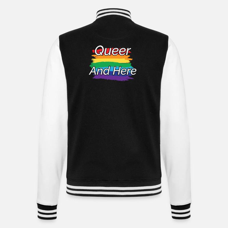 Queer Pride Regenbogen Design - College-Sweatjacke - Schwarz/Weiß