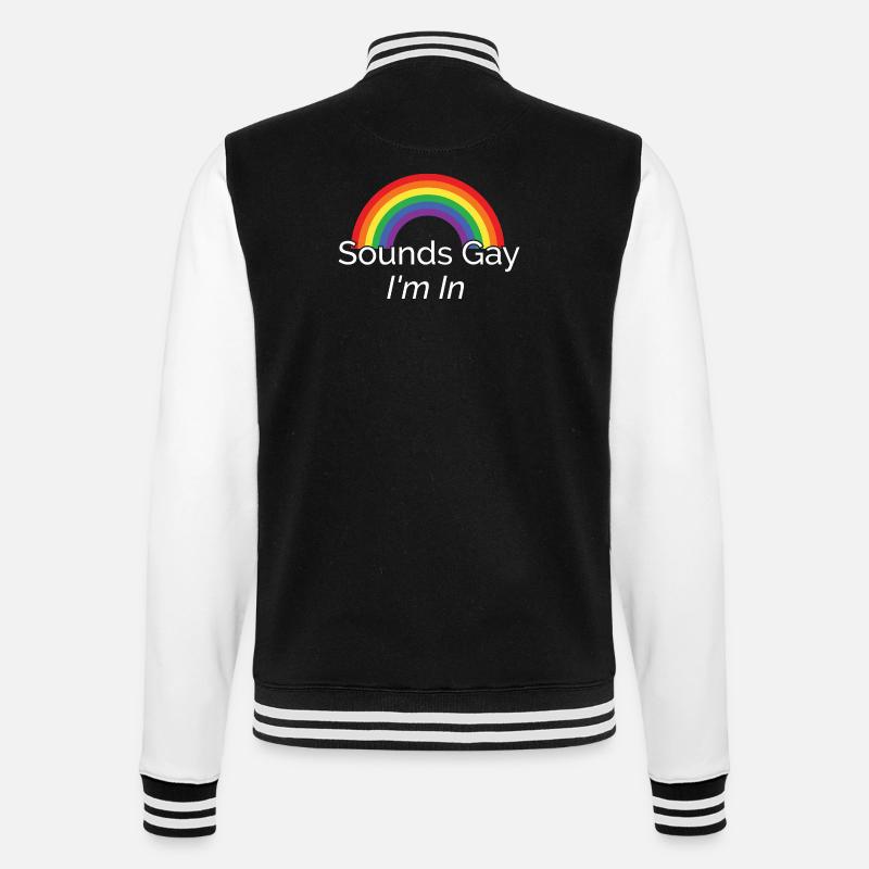 Vivid Rainbow Pride Design - College Sweat Jacket - black/white