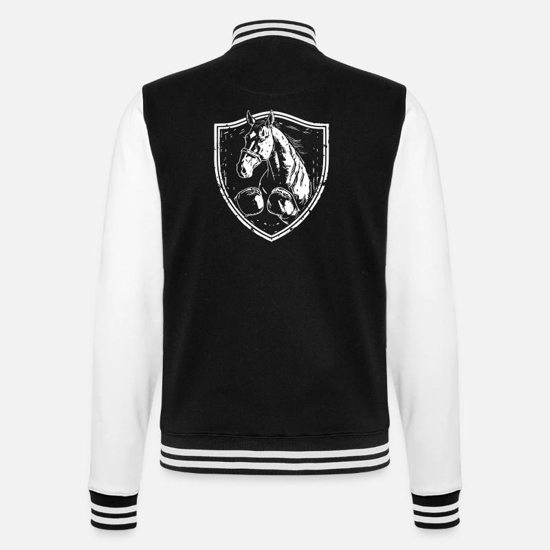 Pferd Boxer - College-Sweatjacke - Schwarz/Weiß